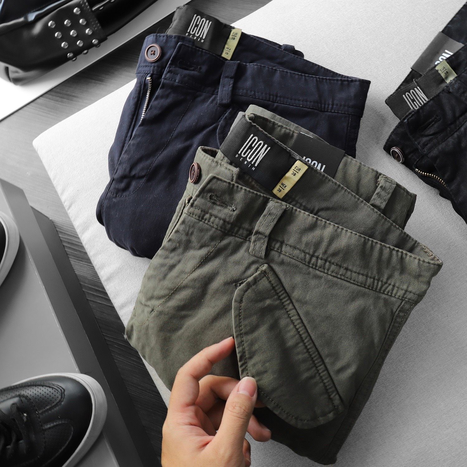 Quần short ICON DENIM túi hộp ss20