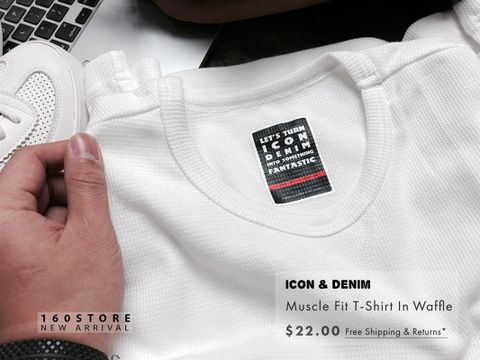 Icon & Denim T-Shirts In Waffle