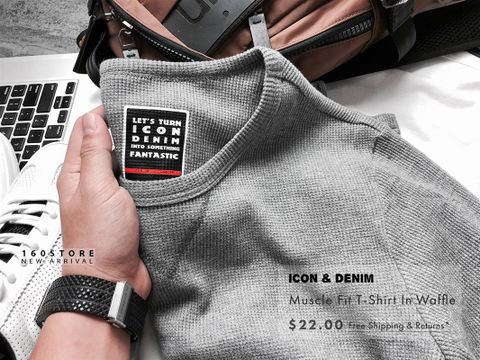 Icon & Denim T-Shirts In Waffle