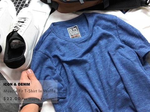 Icon & Denim T-Shirts In Waffle
