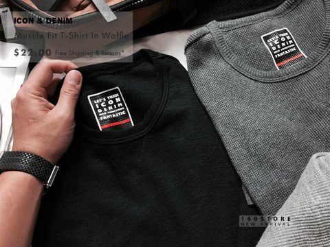 Icon & Denim T-Shirts In Waffle