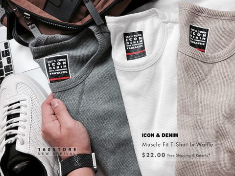Icon & Denim T-Shirts In Waffle
