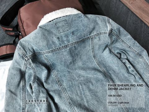 ZRA MAN Faux Shearling and Denim Jacket