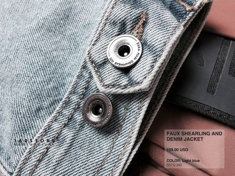 ZRA MAN Faux Shearling and Denim Jacket