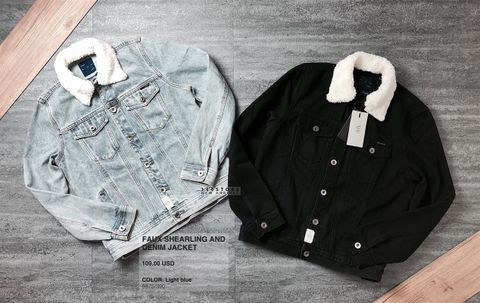 ZRA MAN Faux Shearling and Denim Jacket