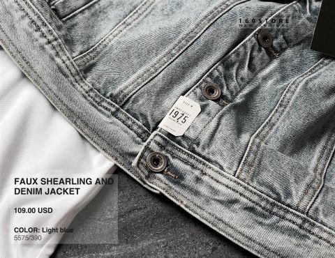 ZRA MAN Faux Shearling and Denim Jacket