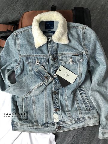 ZRA MAN Faux Shearling and Denim Jacket