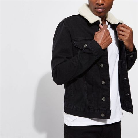 ZRA MAN Faux Shearling and Denim Jacket