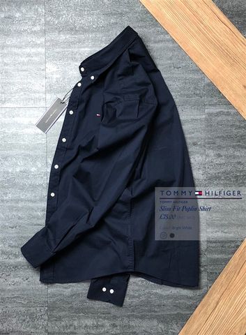 T0MMY Slim Fit Poplin Casual Shirt