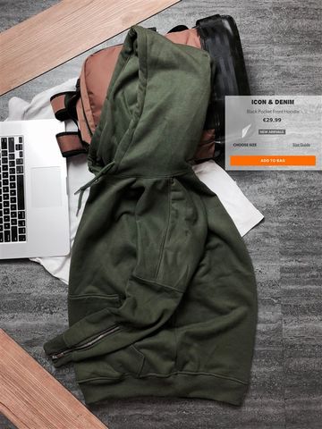 Icon & Denim Pocket Front Hoodies