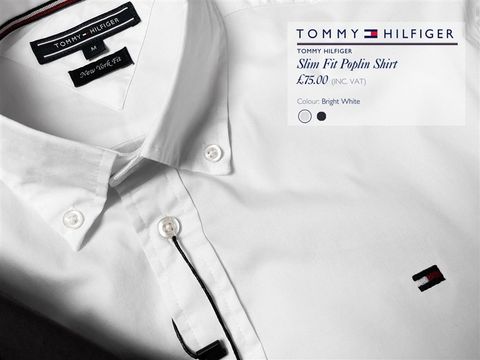 T0MMY Slim Fit Poplin Casual Shirt