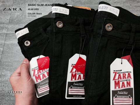 ZRA Black Basic Slim Jeans With Rips