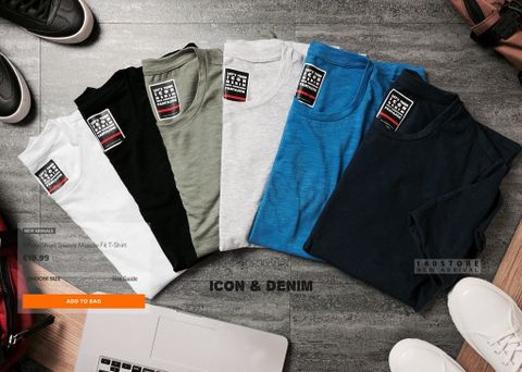 Icon & Denim Short Sleeve Muscle Fit T-Shirts