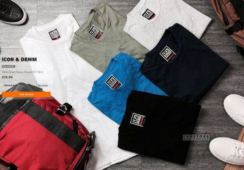 Icon & Denim Short Sleeve Muscle Fit T-Shirts