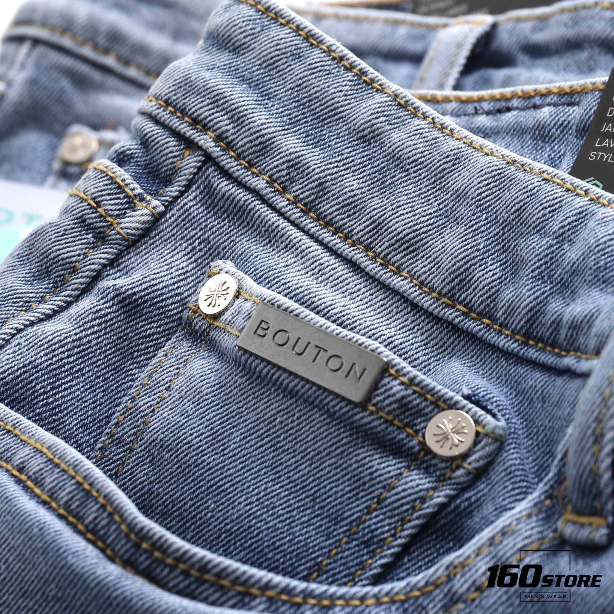 Quần short jeans BOUTON mix blue