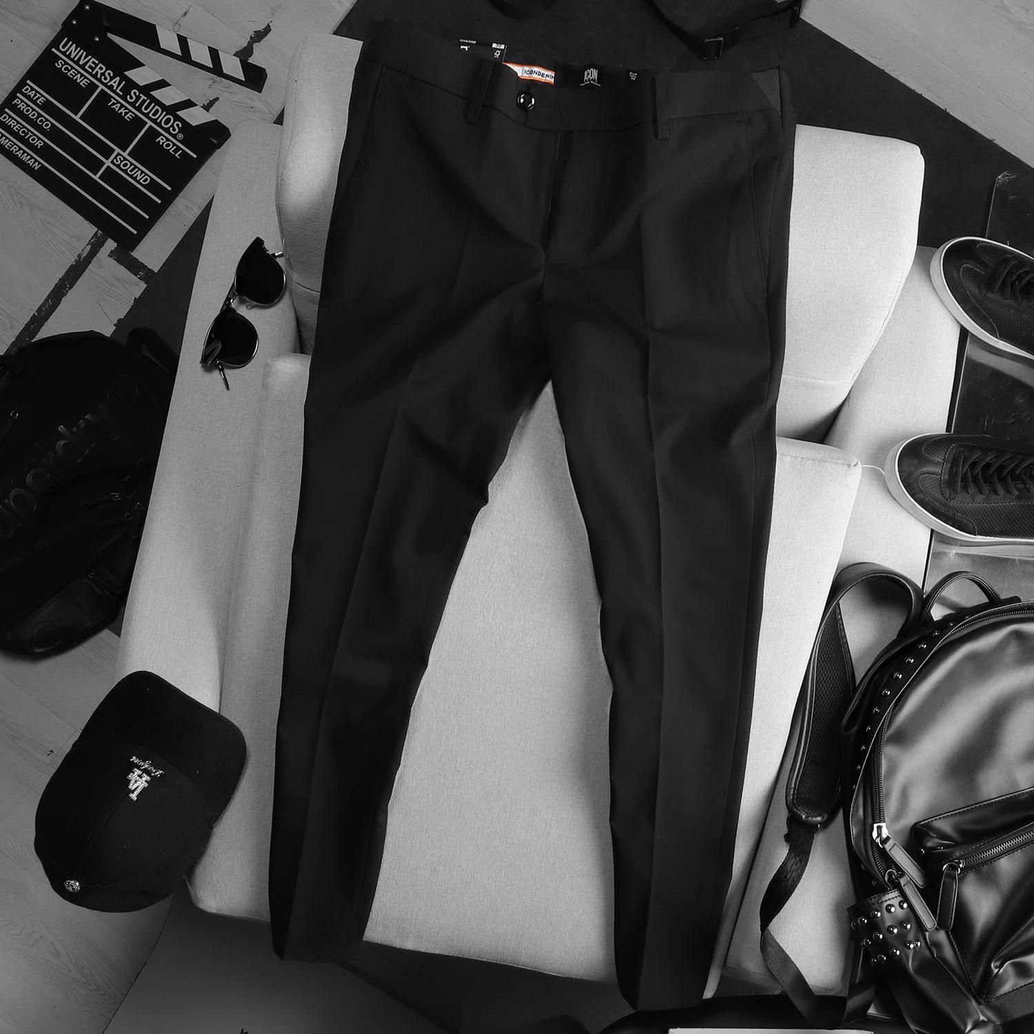 Quần tây ICON DENIM black slim