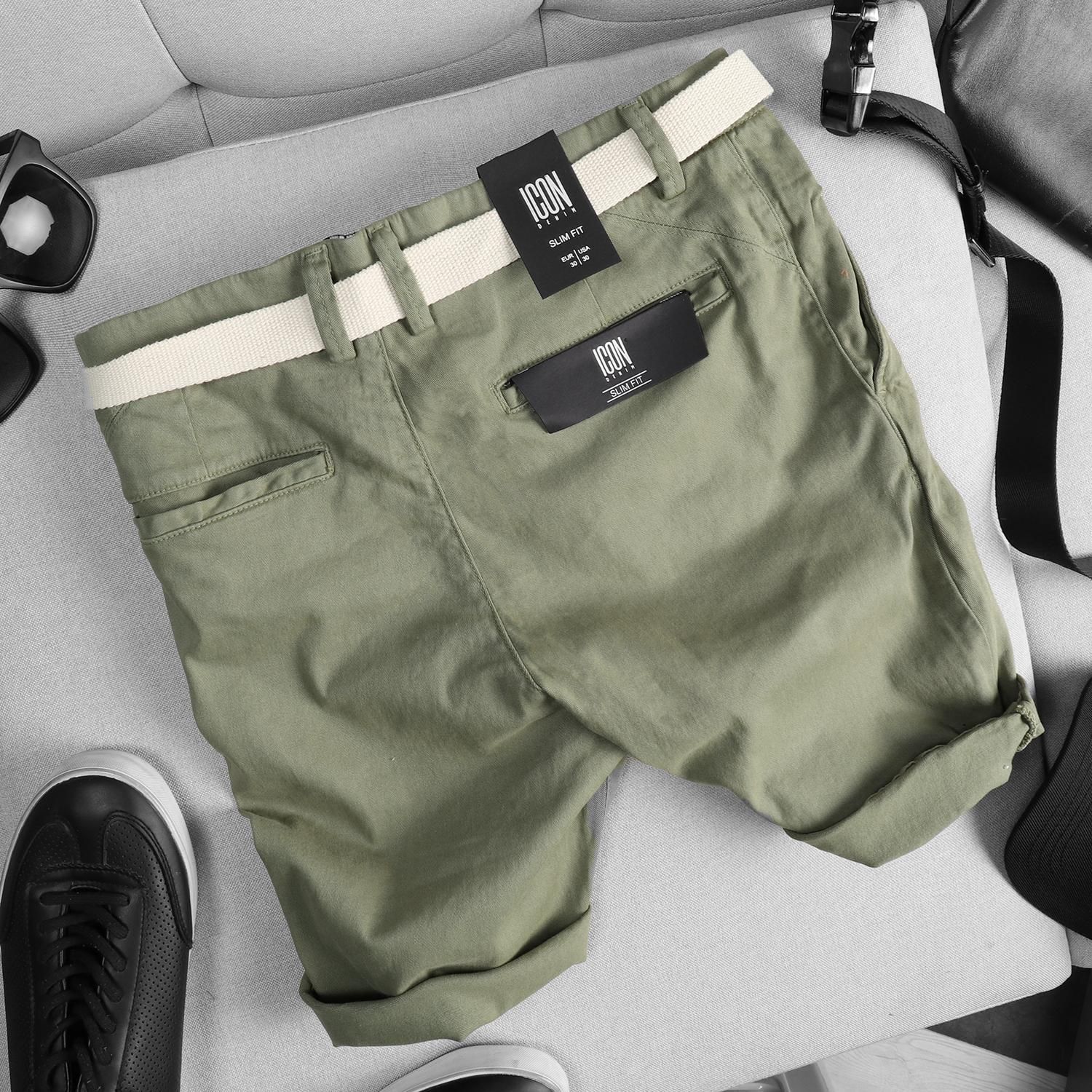 Quần short kaki ICON DENIM w belt