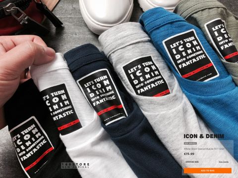 Icon & Denim Short Sleeve Muscle Fit T-Shirts