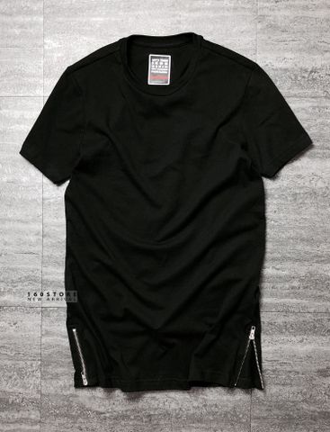 Icon & Denim Long T-Shirt With Zip