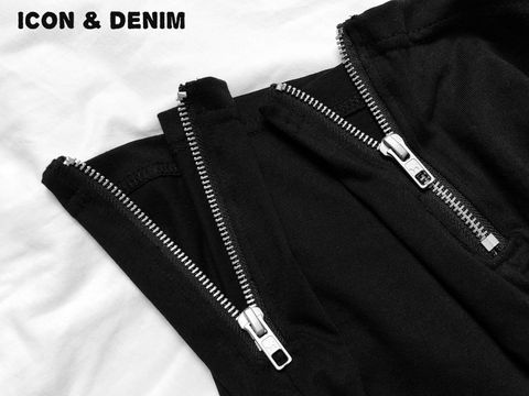 Icon & Denim Long T-Shirt With Zip