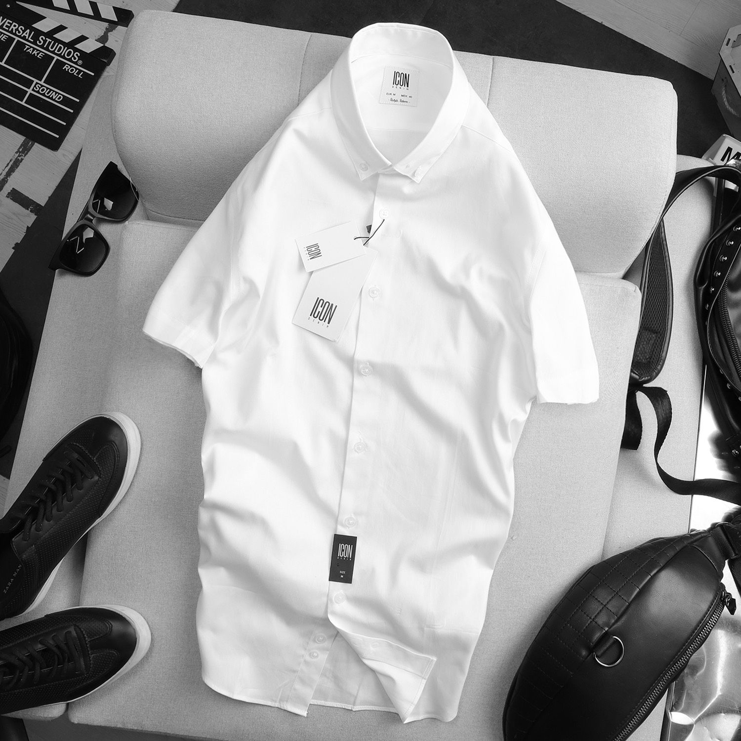 Áo sơmi ICON DENIM white (TN)