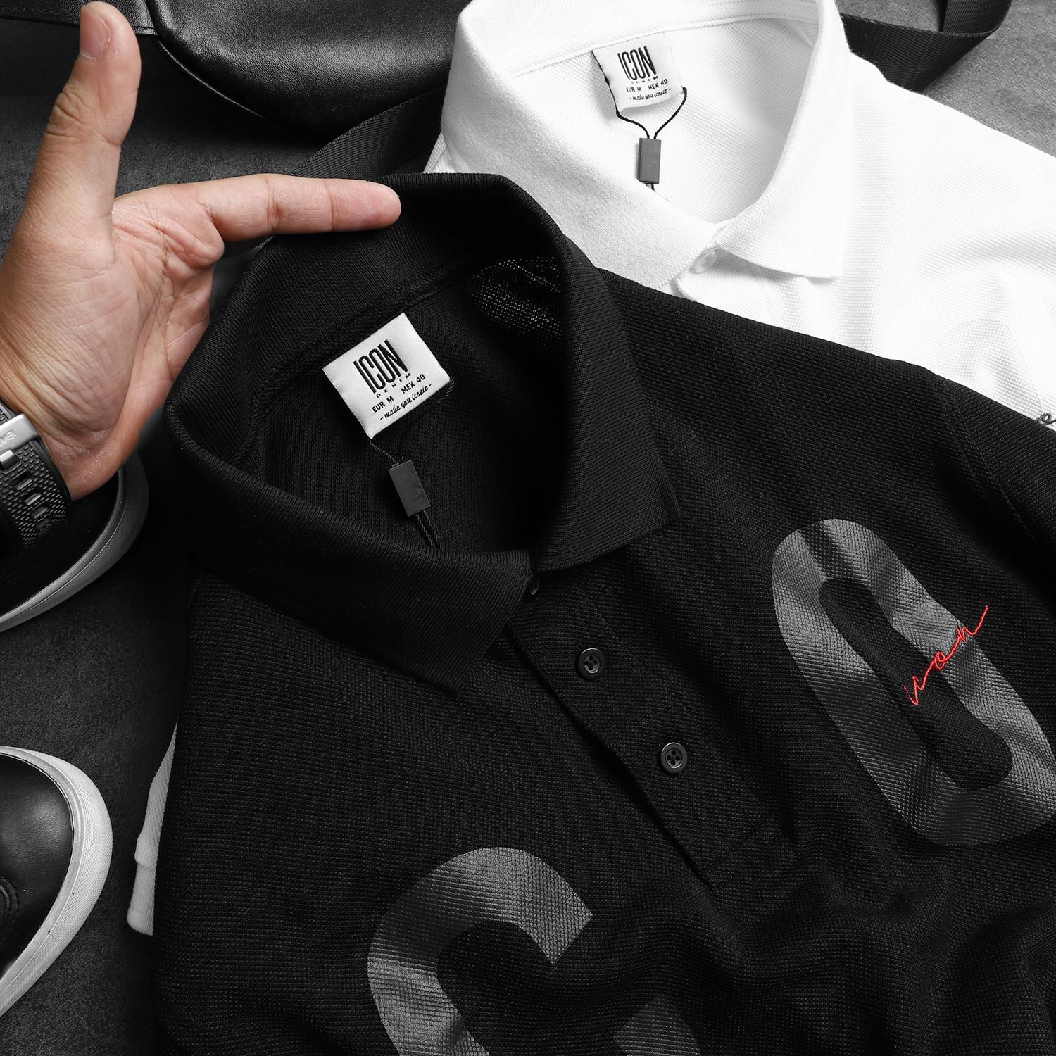 Áo polo ICON DENIM printed