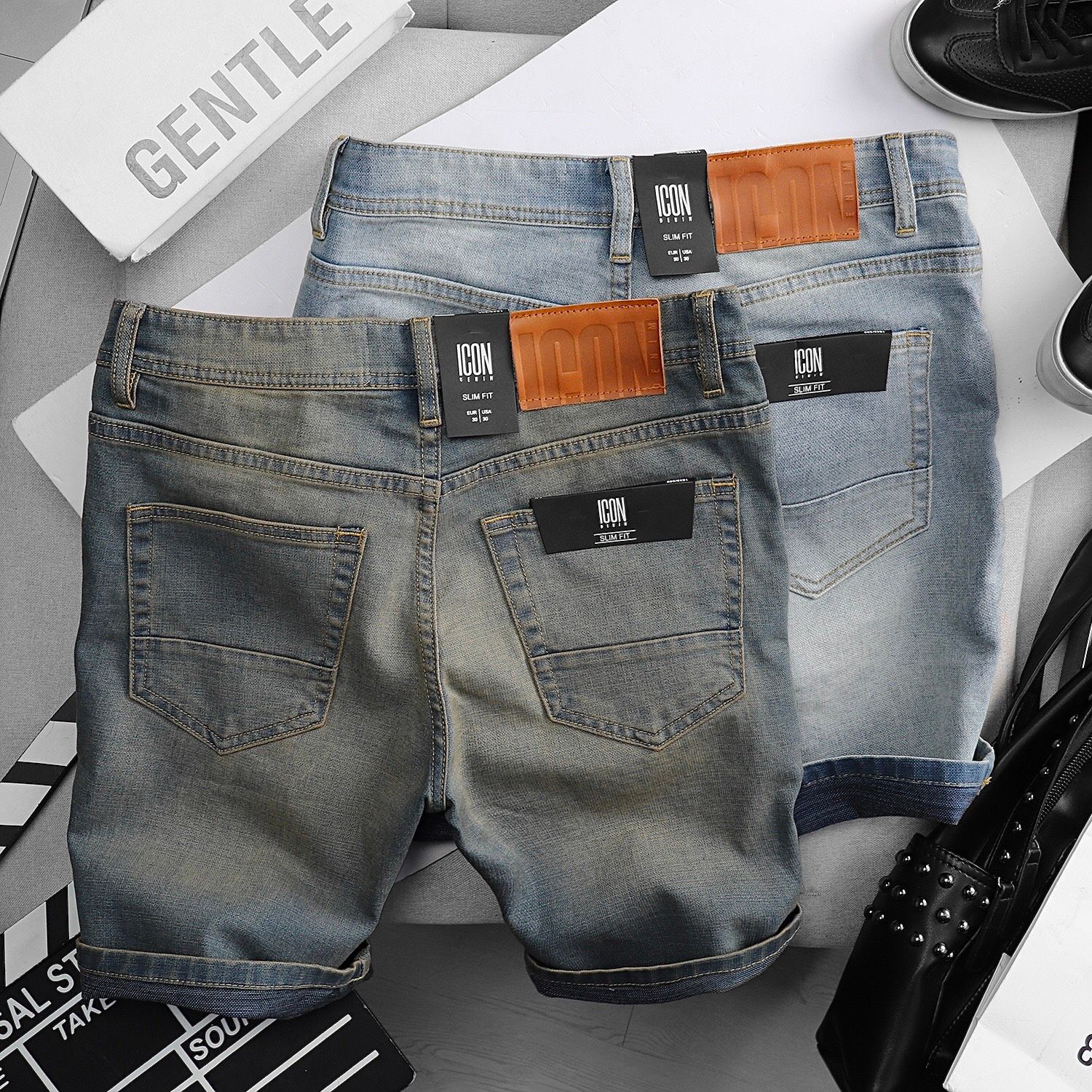 Quần short jean ICON DENIM slim