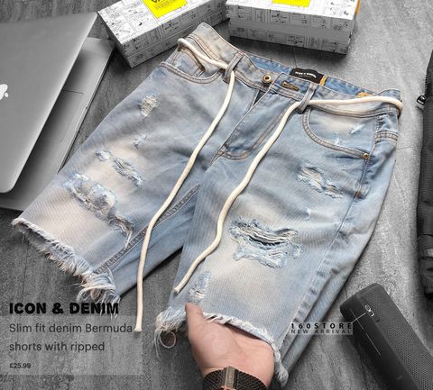 ICON & DENIM Bermuda Shorts with ripped