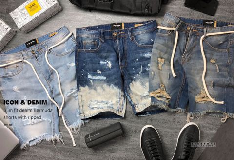 ICON & DENIM Bermuda Shorts with ripped