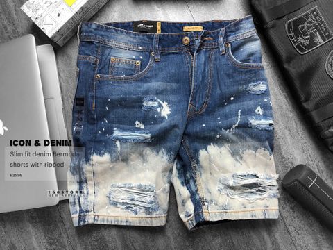 ICON & DENIM Bermuda Shorts with ripped