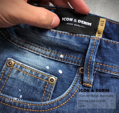 ICON & DENIM Bermuda Shorts with ripped
