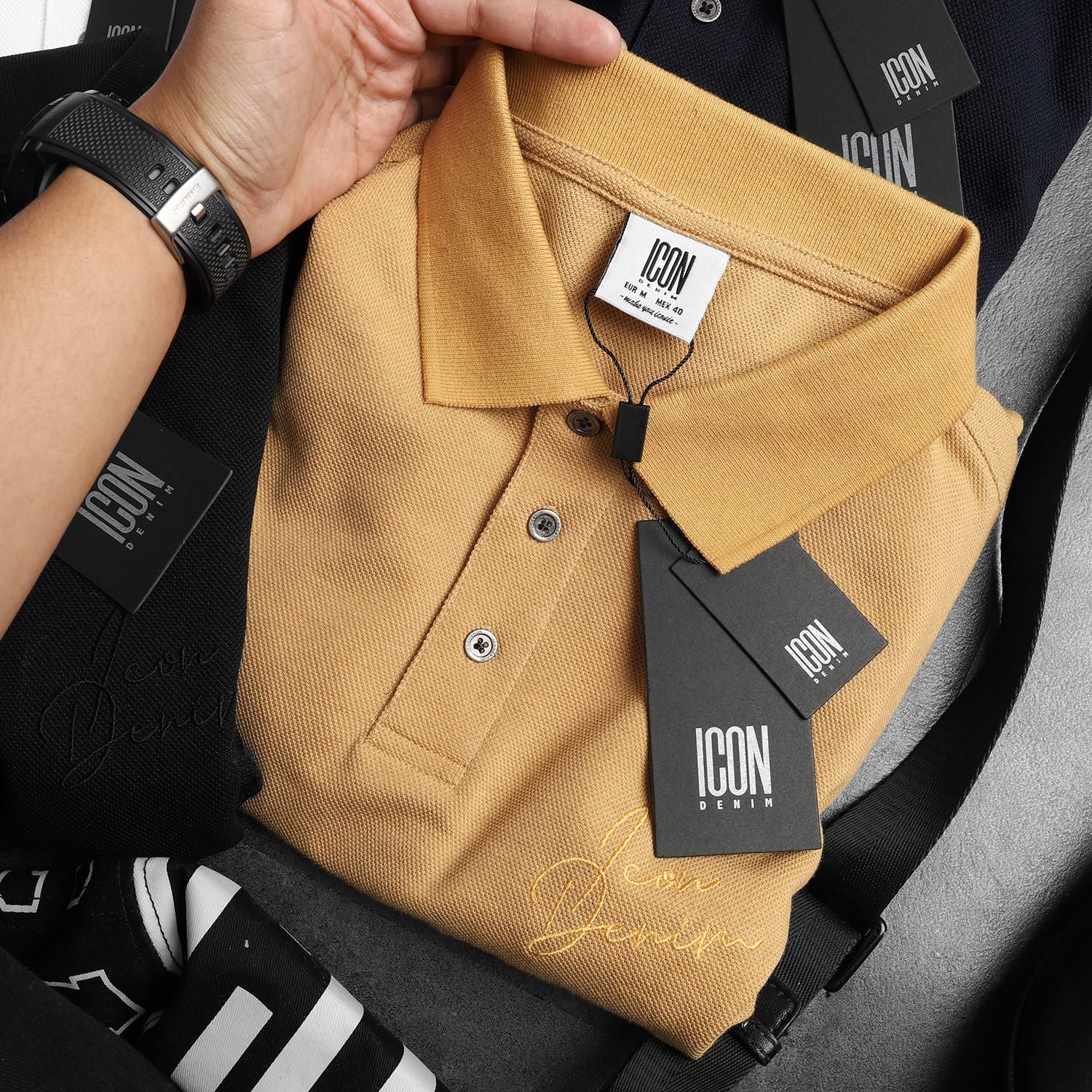 Áo polo ICON DENIM logo thêu