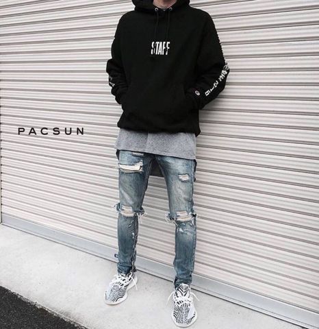 PAC.SUN Dirty Skinny Ripped Jeans with zip