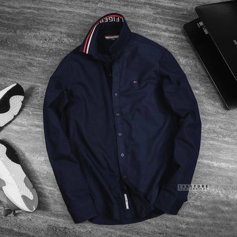 T0MMY Ripped Collar Oxford Shirts