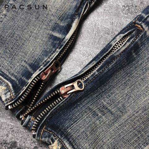 PAC.SUN Dirty Skinny Ripped Jeans with zip