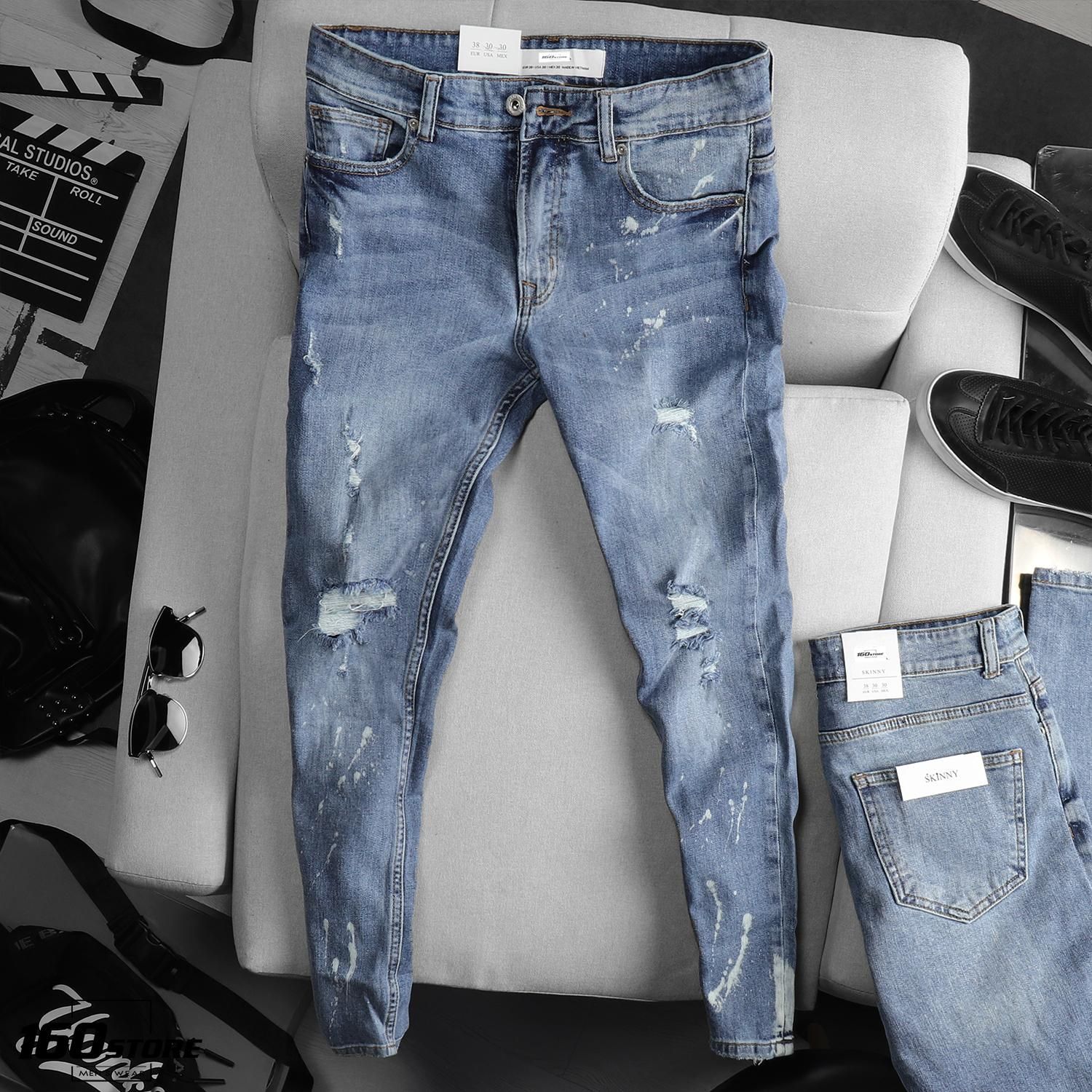 Quần jean ZRA paint splatter ripped