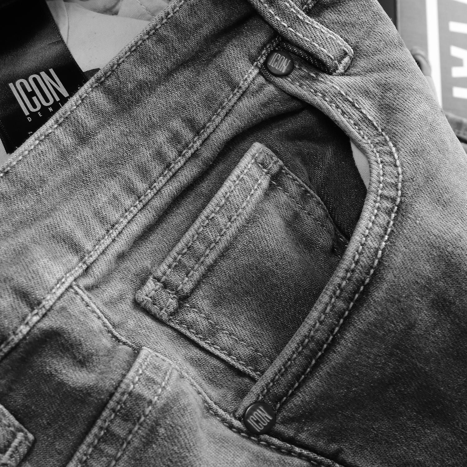 Quần jean ICON DENIM slim fit gray wash