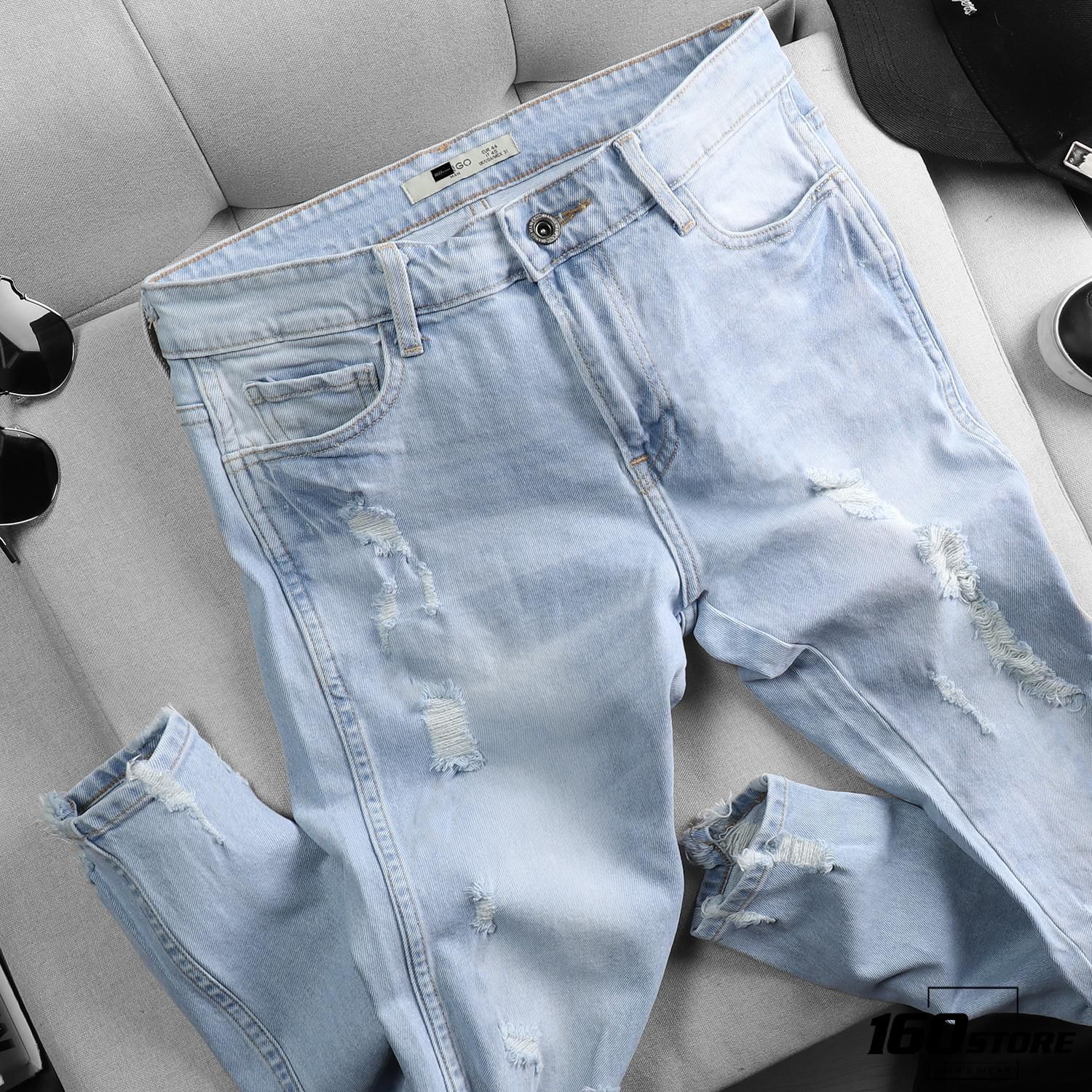 Quần jean M.N.G light blue ripped