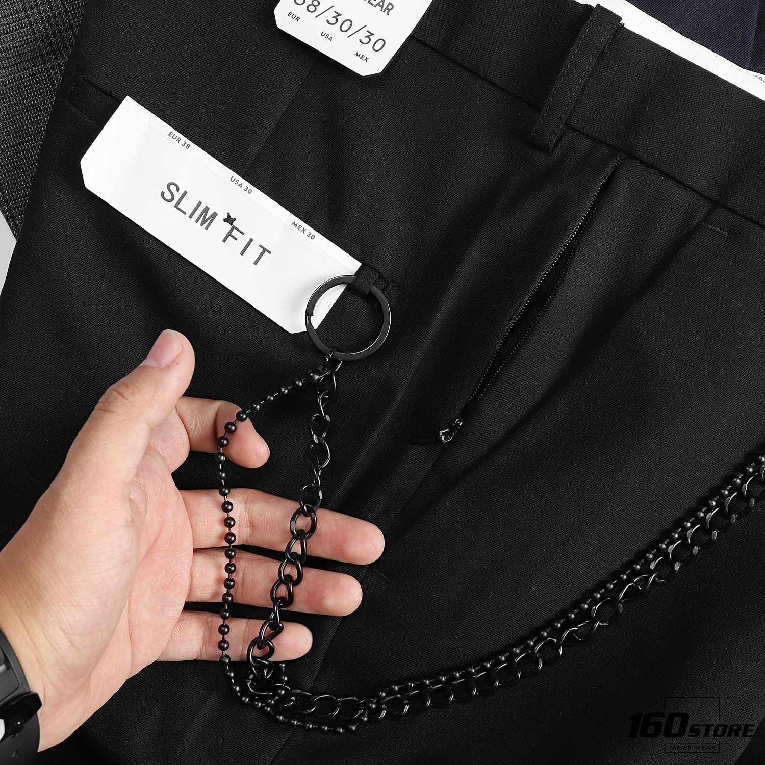 Quần tây P.B slim fit w chain