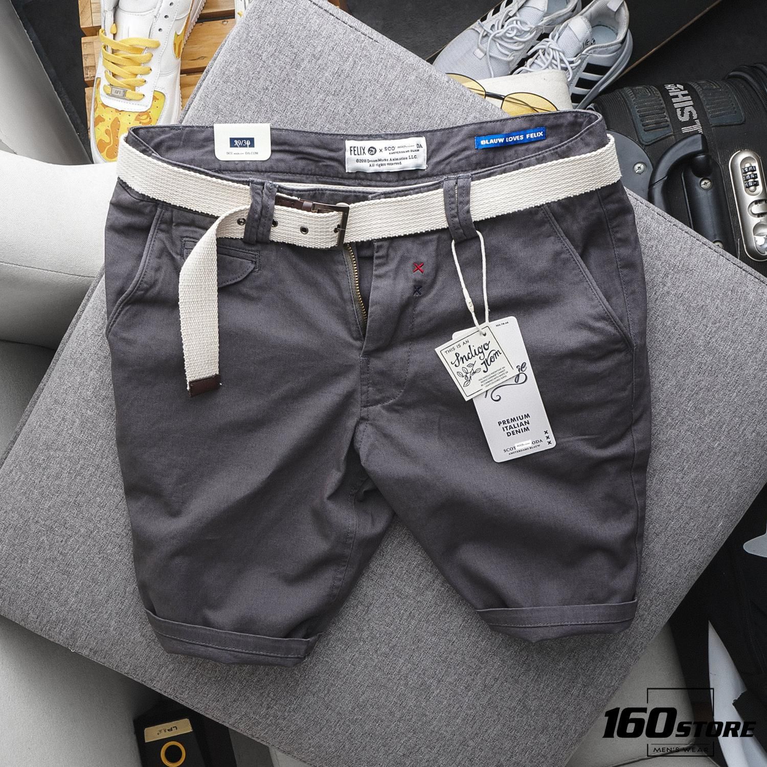 Quần short kaki S0DA w belt