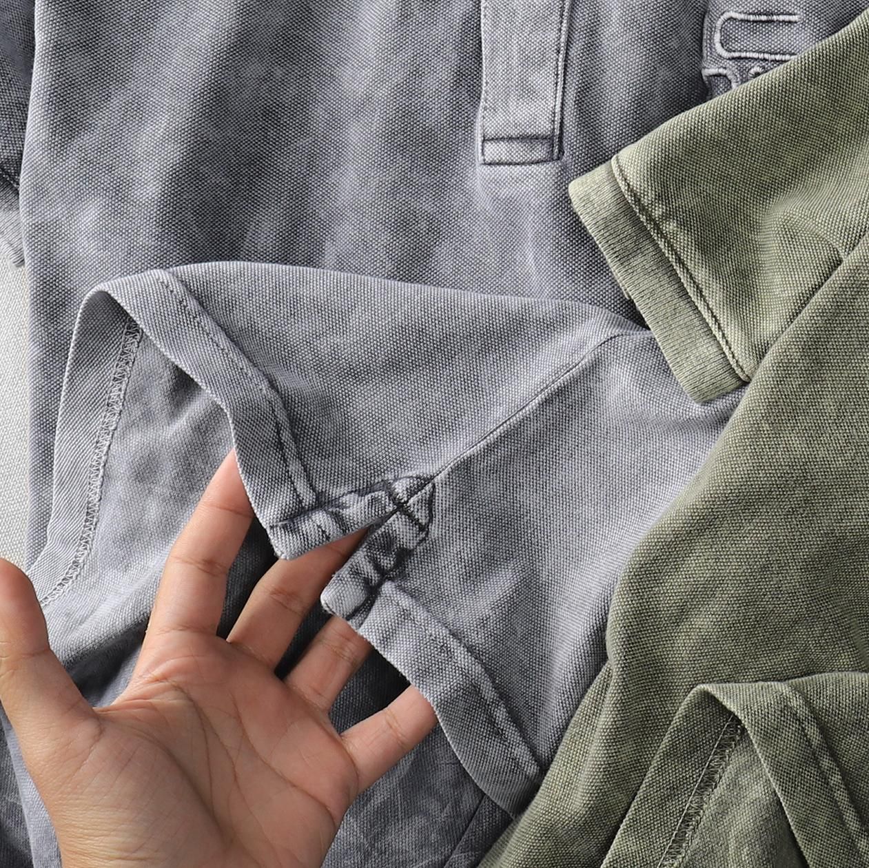 Áo polo ICON DENIM acid wash