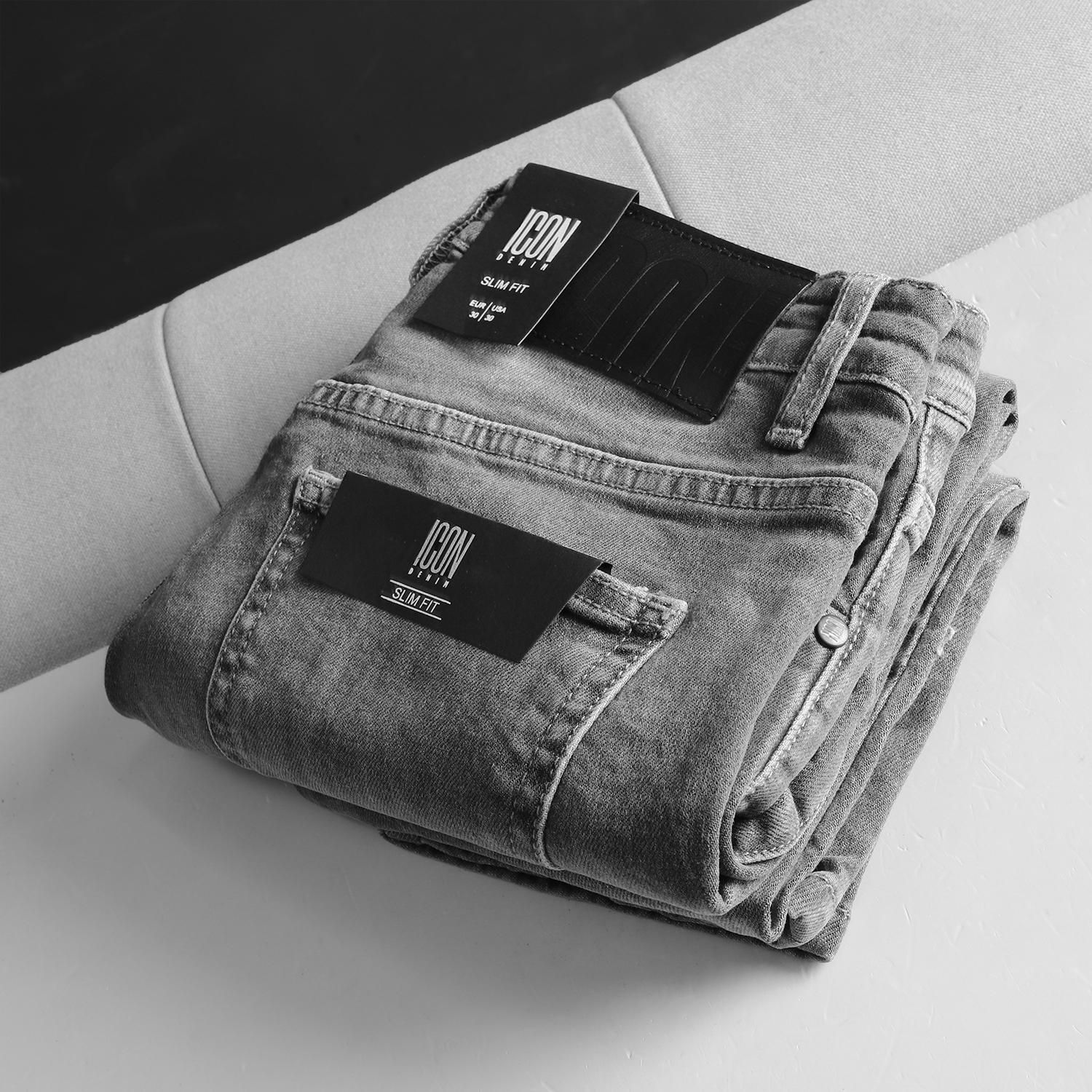 Quần jean ICON DENIM slim fit gray wash