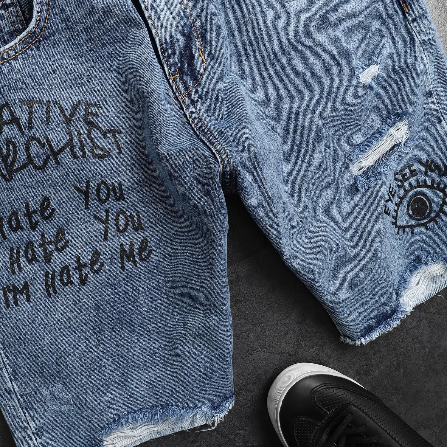 Quần short jean ICON DENIM printed