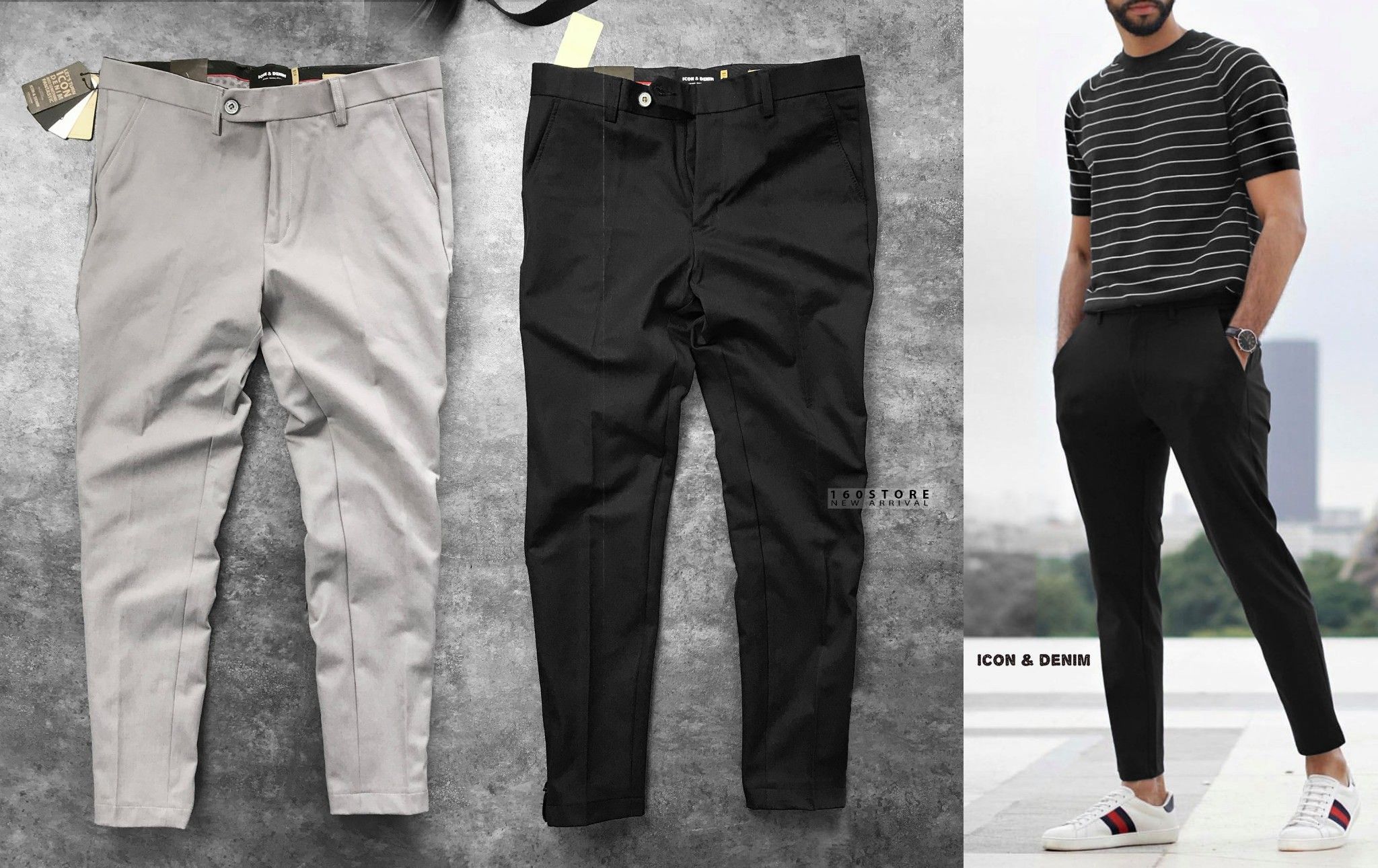 Icon & Denim Trousers with Zip