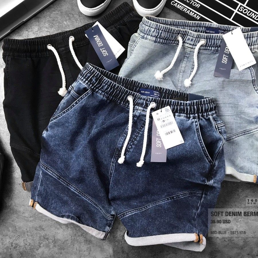 ZRA Soft Denim Bermuda Shorts