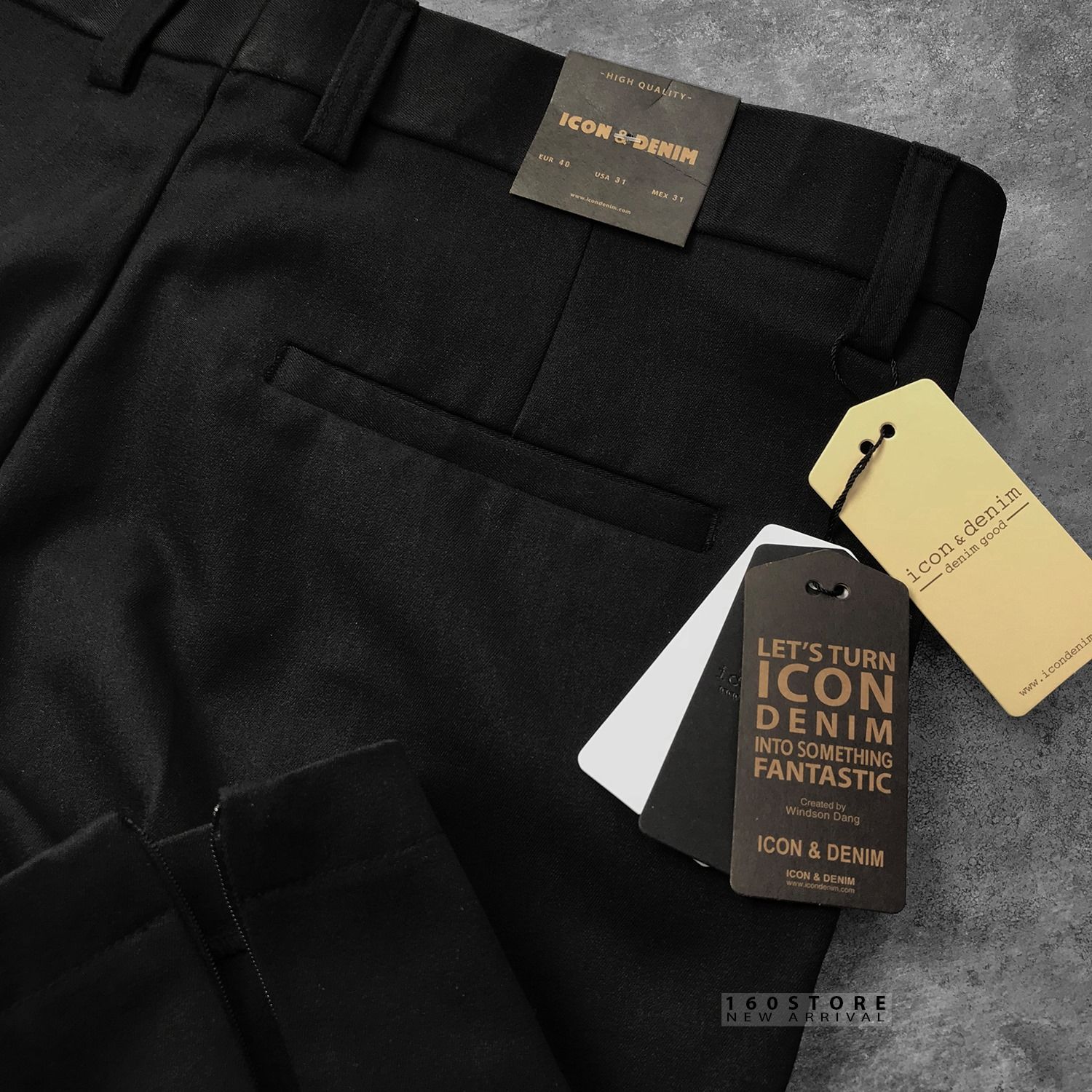 Icon & Denim Trousers with Zip
