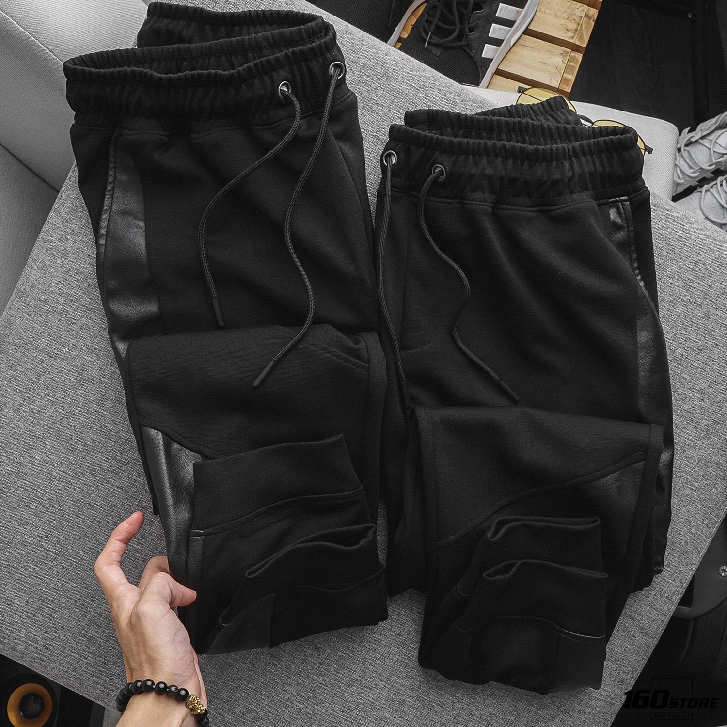 Quần Jogger ZRA w leather striped side ss20