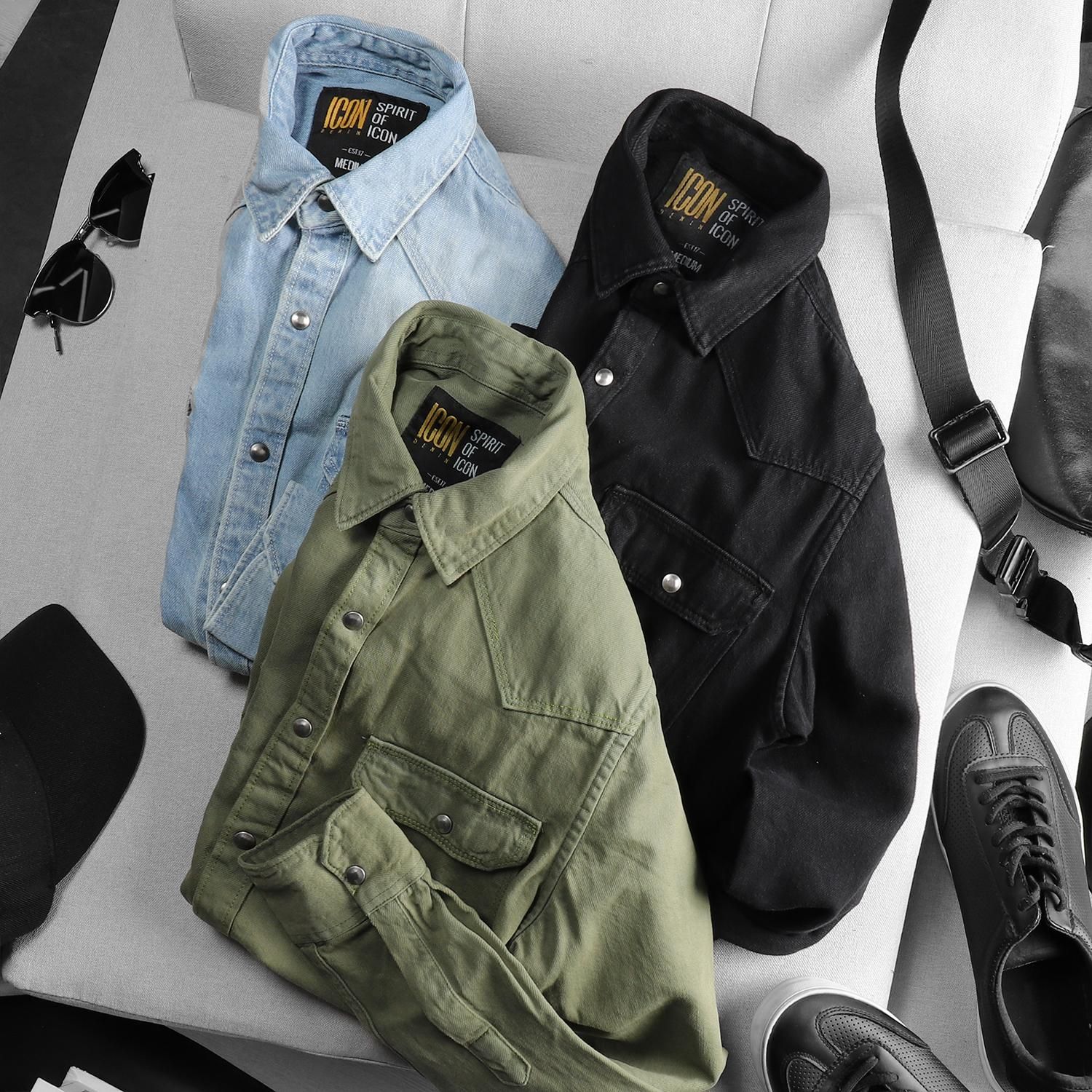 Áo sơmi jean ICON DENIM