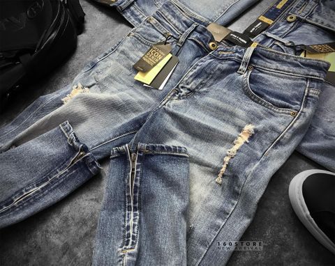 Icon & Denim Ripped Jeans with Zip