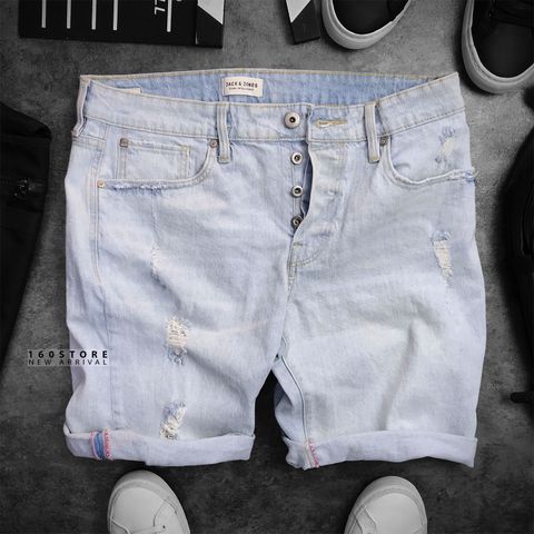 J.&.J Ripped Denim Shorts